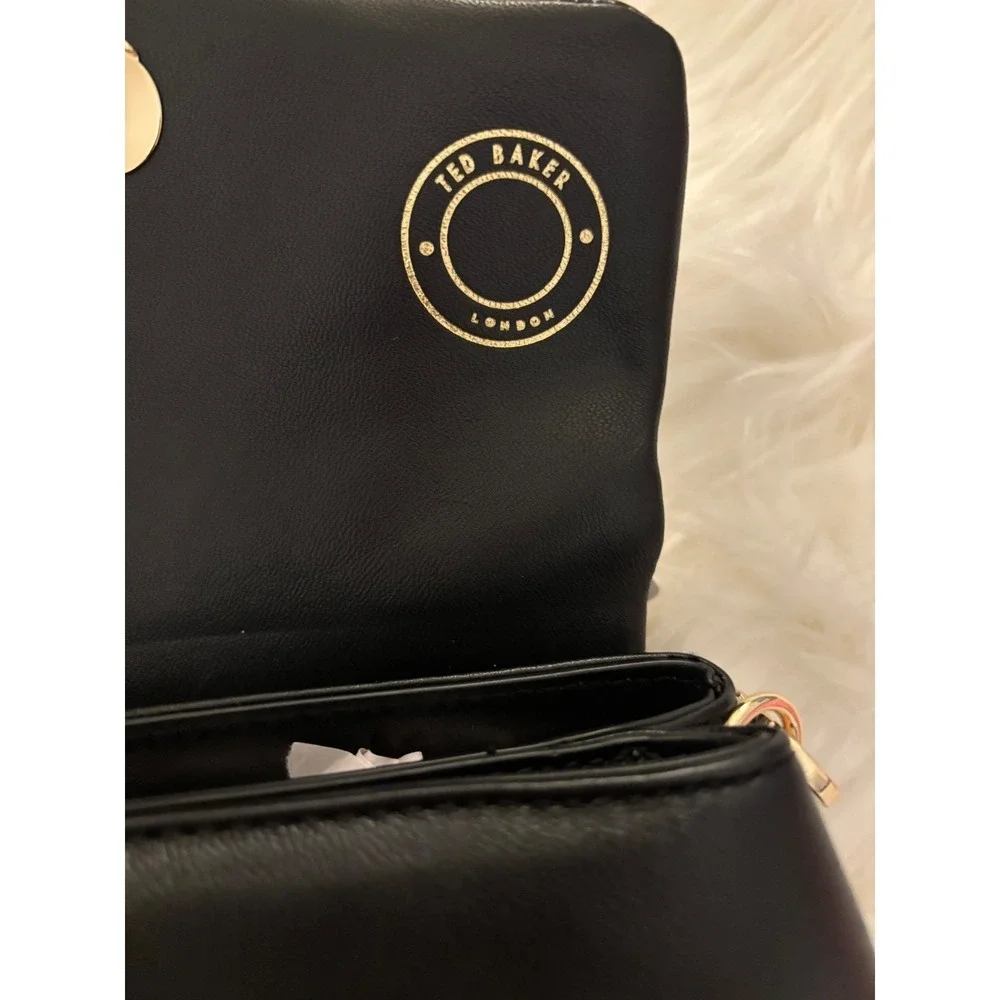 Ted Baker Mini Poppy Satchel Black Sheep Leather Top Handle Crossbody MSRP $215
